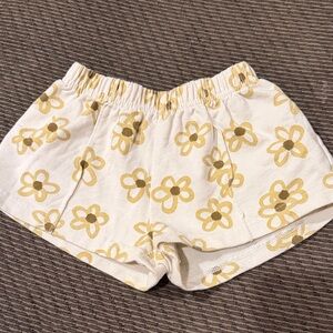 Rylee + Cru Cream and Gold Floral Kids Shorts